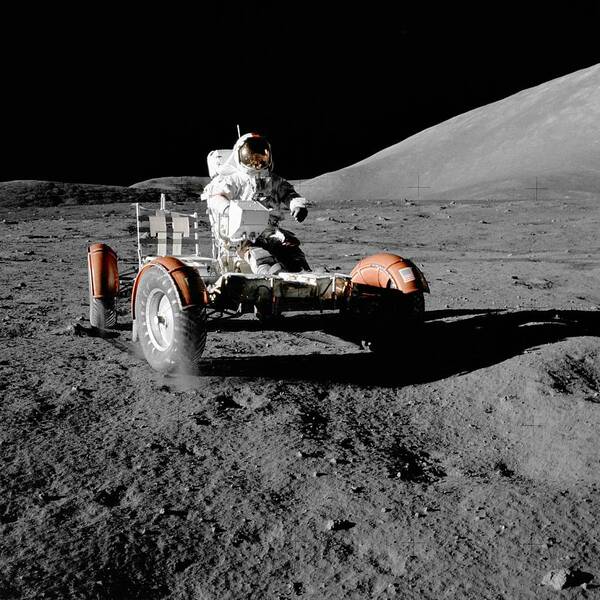 Arp 273 Poster featuring the photograph Apollo 17 Lunar Roving Vehicle #1 by Celestial Images