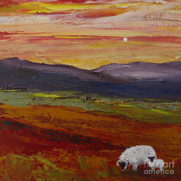 Scotland Poster featuring the painting As Evening Falls ll by Hazel Millington