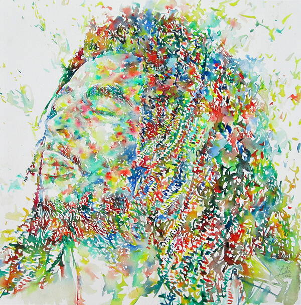 Bob Poster featuring the painting Bob Marley by Fabrizio Cassetta