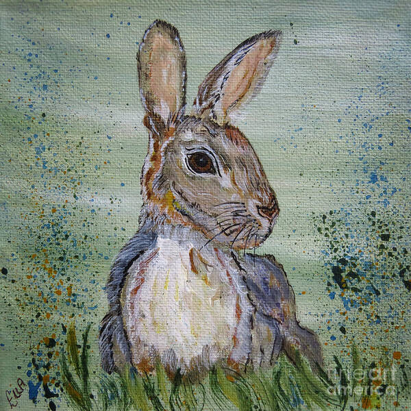 Rabbit Poster featuring the painting Bunny Rabbit by Ella Kaye Dickey