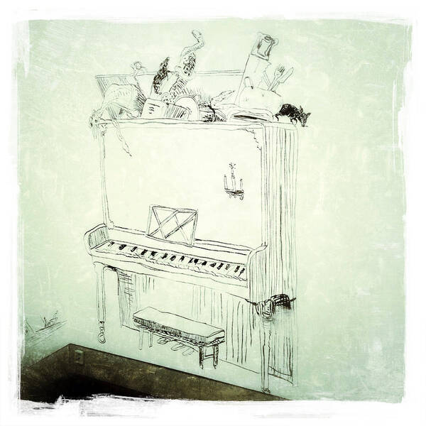 Piano Poster featuring the photograph Charcoal Piano #2 by Natasha Marco