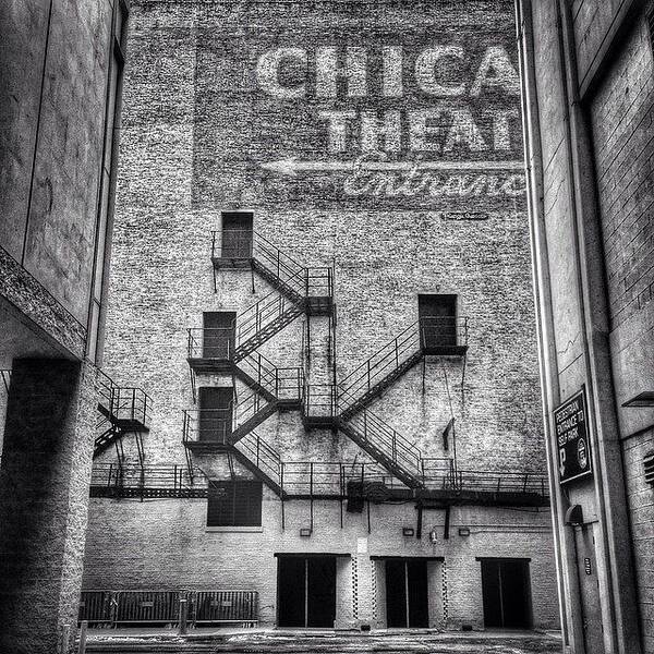 Alley Poster featuring the photograph Chicago Theatre Alley Entrance Photo by Paul Velgos