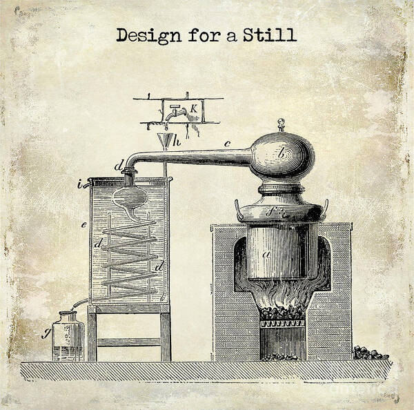 Design For A Still Poster featuring the drawing Design for a Still #2 by Jon Neidert