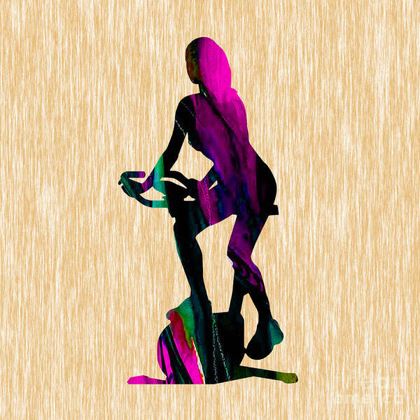 Fitness Poster featuring the mixed media Exercise Bike #1 by Marvin Blaine