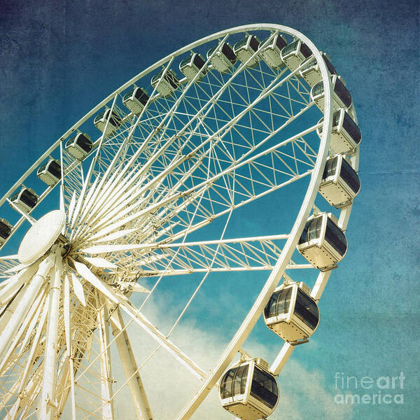 Wheel Poster featuring the photograph Ferris wheel retro #1 by Jane Rix