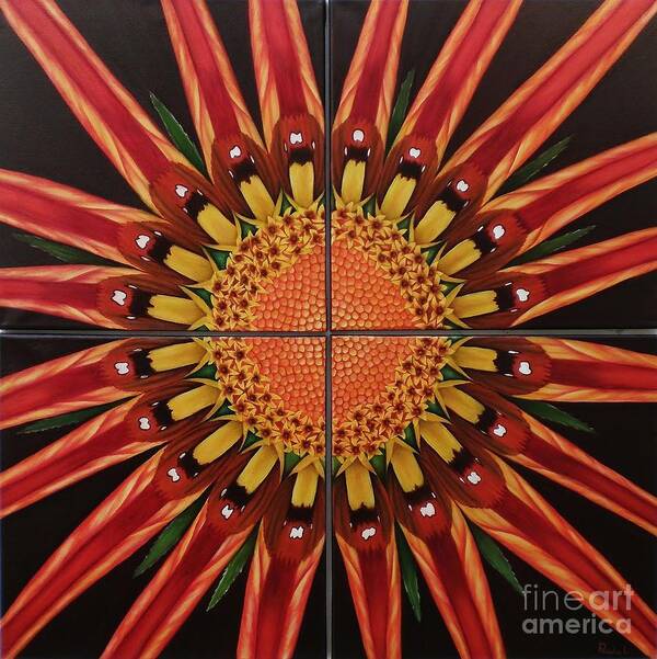Flower Poster featuring the painting Mandala #1 by Paula Ludovino