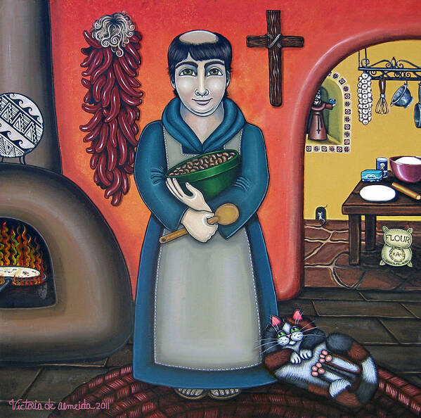 San Pascual Poster featuring the painting San Pascuals Kitchen by Victoria De Almeida