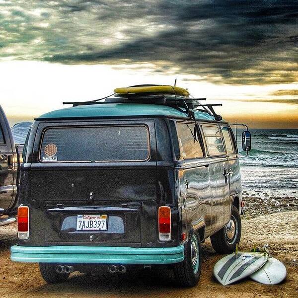 Surf Poster featuring the photograph Sano Surf Bus and Boards by Hal Bowles