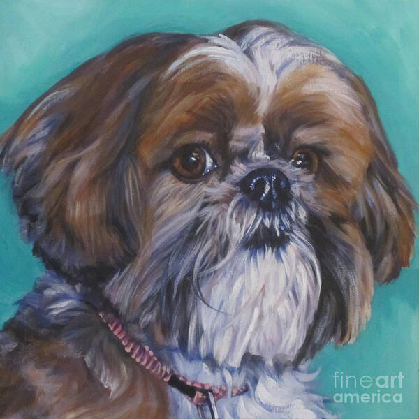 Shih Tzu Poster featuring the painting Shih Tzu #2 by Lee Ann Shepard