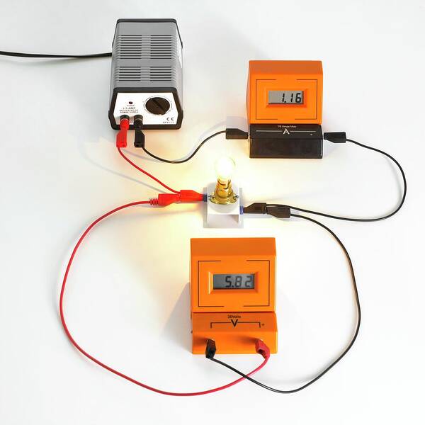 Circuit Poster featuring the photograph Simple Light Bulb Circuit #1 by Science Photo Library