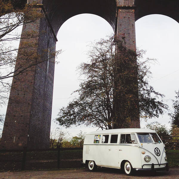 Automobile Poster featuring the photograph Splitty by the Viaducts III #1 by Gemma Knight