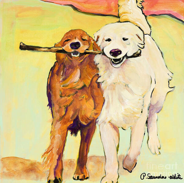 Pat Saunders-white Poster featuring the painting Stick With Me by Pat Saunders-White
