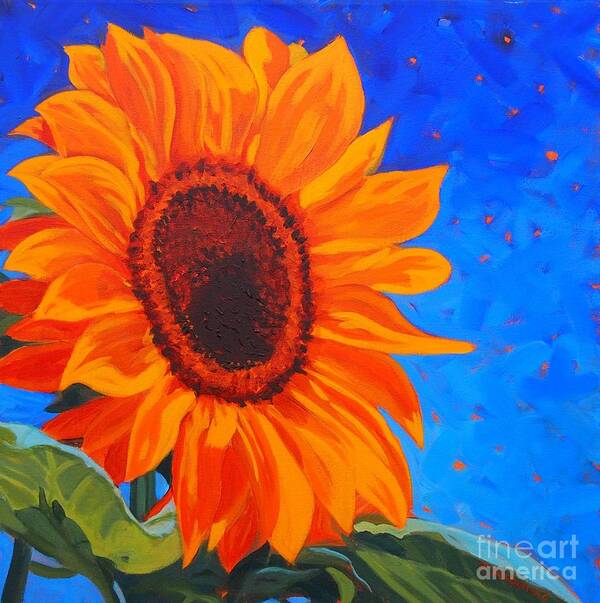Sunflower Poster featuring the painting Sunflower Glow #1 by Janet McDonald