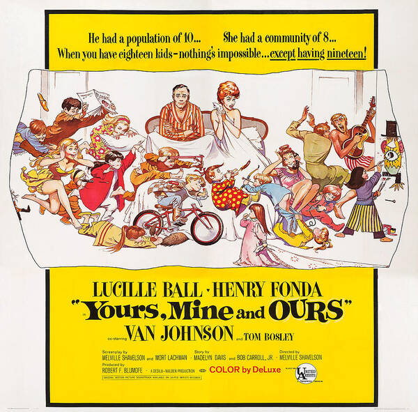 1960s Movies Poster featuring the photograph Yours, Mine And Ours, Us Poster Art #1 by Everett