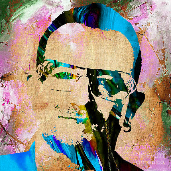 Bono Poster featuring the mixed media Bono U2 #10 by Marvin Blaine