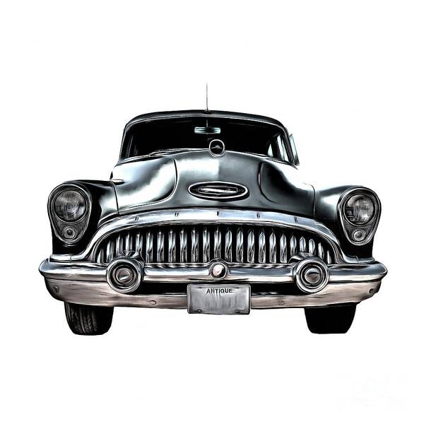 50s Poster featuring the photograph 1953 Buick Roadmaster Silver by Edward Fielding