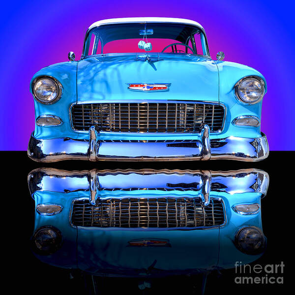 Car Poster featuring the photograph 1955 Chevy Bel Air by Jim Carrell