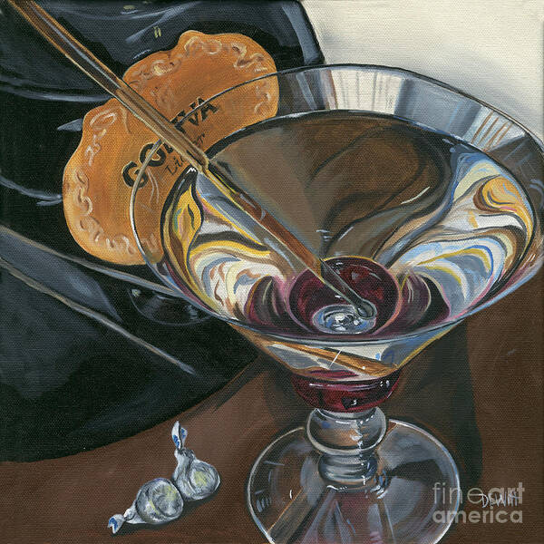 Martini Poster featuring the painting Chocolate Martini by Debbie DeWitt