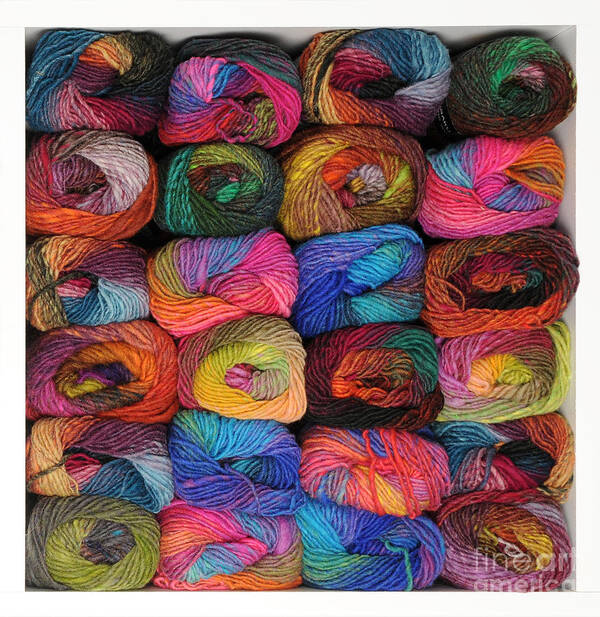 Knitting Poster featuring the photograph Colorful knitting yarn #1 by Les Palenik