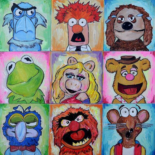 Muppets Poster featuring the painting Muppets by Sarah Ghanooni