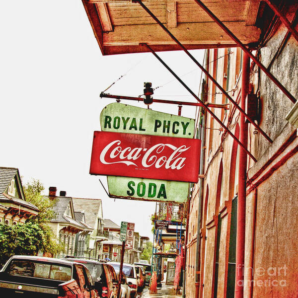 Royal Street Poster featuring the photograph Royal Pharmacy Soda Sign #1 by Scott Pellegrin