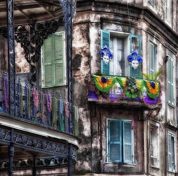Mardi Gras Poster featuring the photograph The French Quarter during Mardi Gras by Mountain Dreams