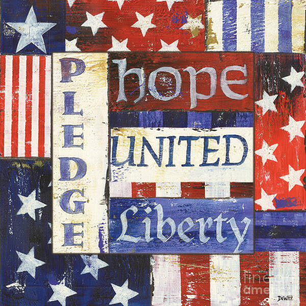 Hope Poster featuring the painting USA Pride 1 #1 by Debbie DeWitt