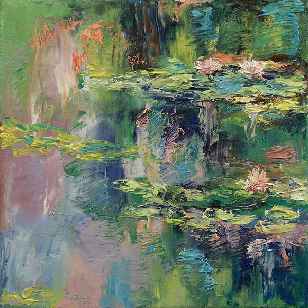 Water Lilies Poster featuring the painting Water Lilies by Michael Creese