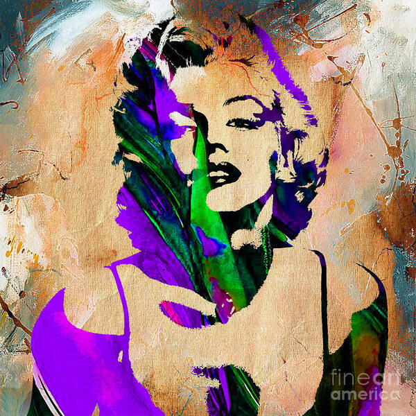 Marilyn Monroe Art Poster featuring the mixed media Marilyn Monroe #24 by Marvin Blaine