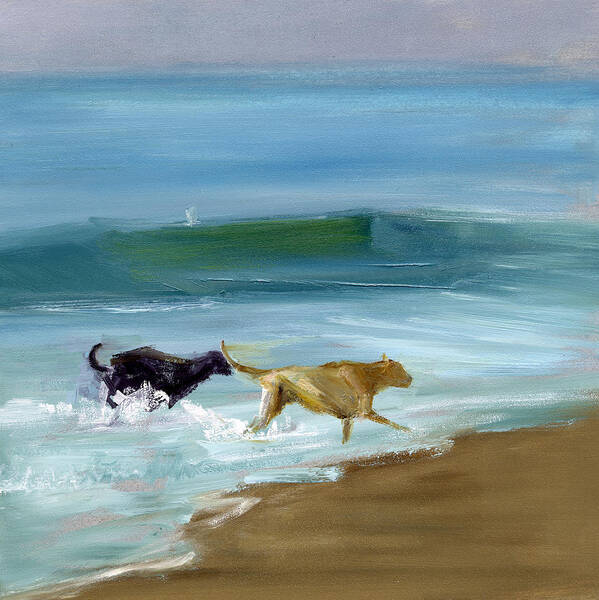 Dogs Poster featuring the painting Untitled #947 by Chris N Rohrbach