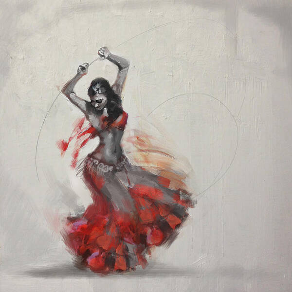 Belly Dance Art Poster featuring the painting Belly Dancer 3 by Corporate Art Task Force