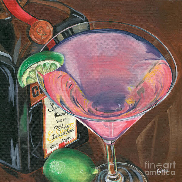 Martini Poster featuring the painting Cosmo Martini by Debbie DeWitt
