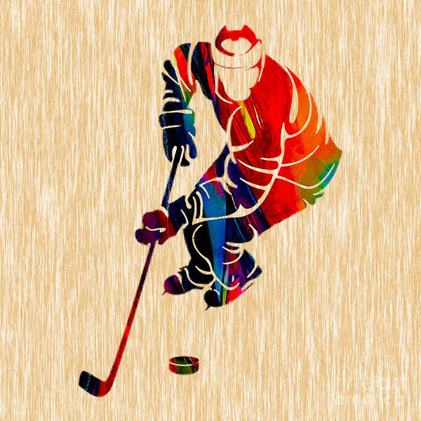 Hockey Poster featuring the mixed media Ice Hockey #3 by Marvin Blaine