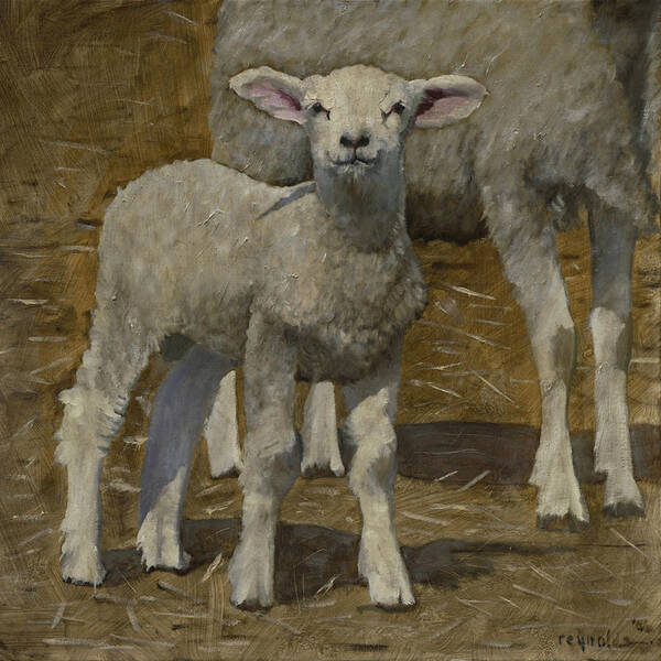  Poster featuring the painting Spring Lamb #3 by John Reynolds