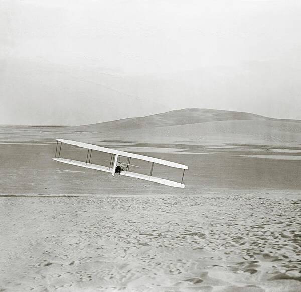 Wilbur Wright Poster featuring the photograph Wright Brothers Kitty Hawk Glider #3 by Library Of Congress