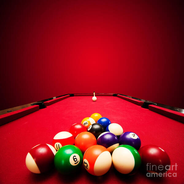 Pool Poster featuring the photograph Billards pool game #4 by Michal Bednarek