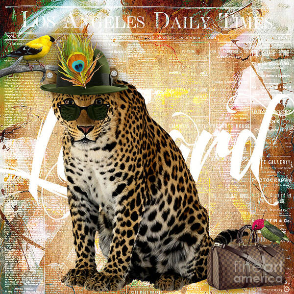 Leopard Poster featuring the mixed media Leopard Collection #4 by Marvin Blaine