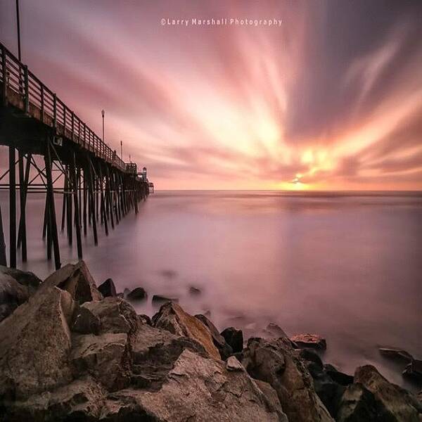  Poster featuring the photograph Long Exposure Sunset At The Oceanside #4 by Larry Marshall