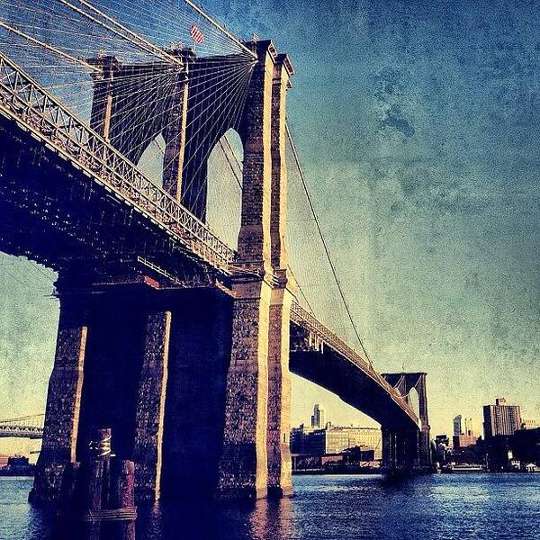 Bridge Poster featuring the photograph Brooklyn Bridge - New York #5 by Joel Lopez