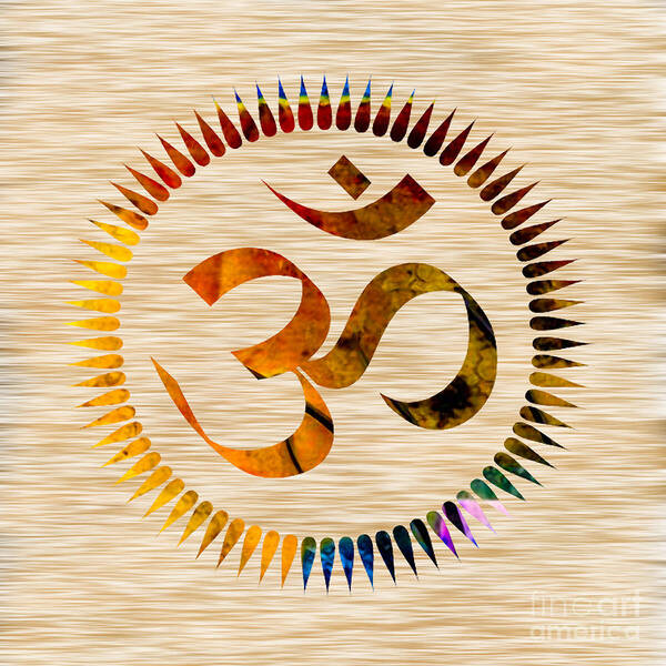 Namaste Mixed Media Poster featuring the mixed media Om #5 by Marvin Blaine