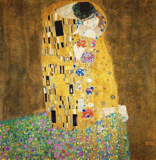 Gustav Klimt Poster featuring the painting The Kiss by Masterpieces Of Art Gallery