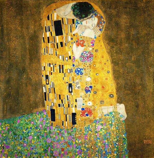 Gustav Klimt Poster featuring the painting The Kiss by Gustav Klimt