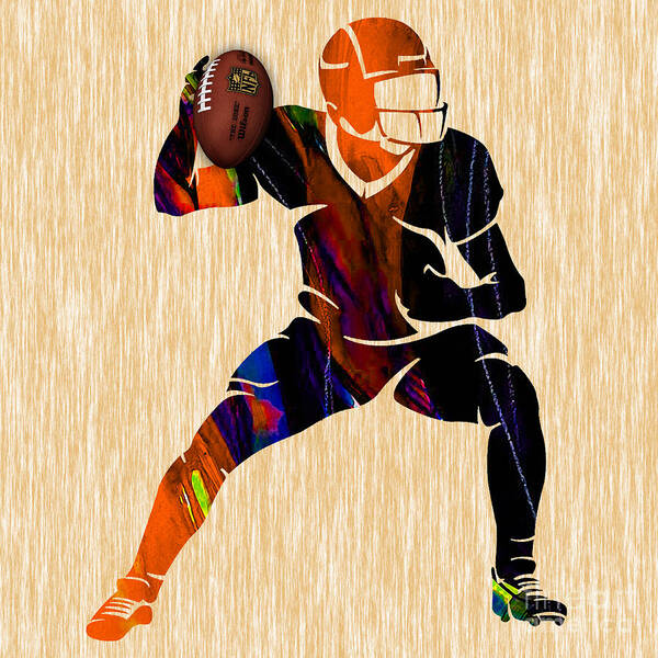 Football Poster featuring the mixed media Football #9 by Marvin Blaine