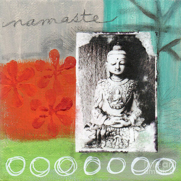Buddha Poster featuring the painting Namaste by Linda Woods