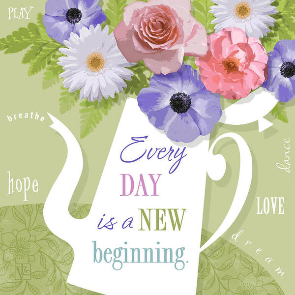 Floral Poster featuring the digital art A Brand New Day by Valerie Drake Lesiak