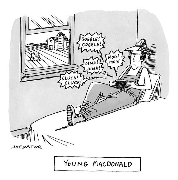 Young Macdonald Poster featuring the drawing Young MacDonald by Joe Dator