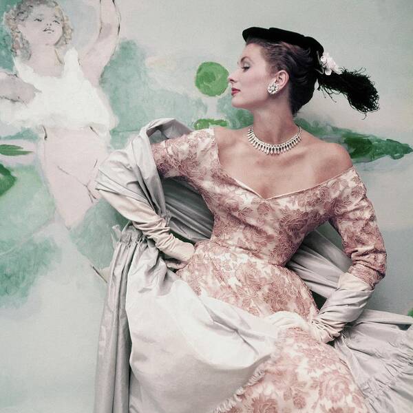 Accessories Poster featuring the photograph A Model Wearing A Balenciaga Dress by Henry Clarke