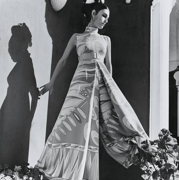 Fashion Poster featuring the photograph A Model Wearing An Evening Wear by Henry Clarke