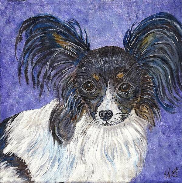Dog Poster featuring the painting A Royal Papillon by Ella Kaye Dickey