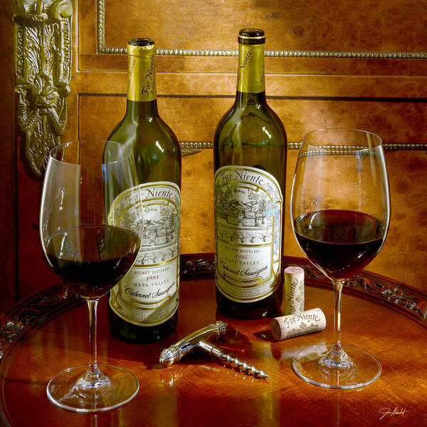 Wine Still Life Poster featuring the photograph A Win Win Situation by Jon Neidert